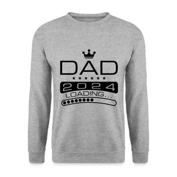 Dad 2024 Loading Papa - Unisex Pullover - Weißgrau meliert - Vorne - Alina (178cm) & Michal (187cm)