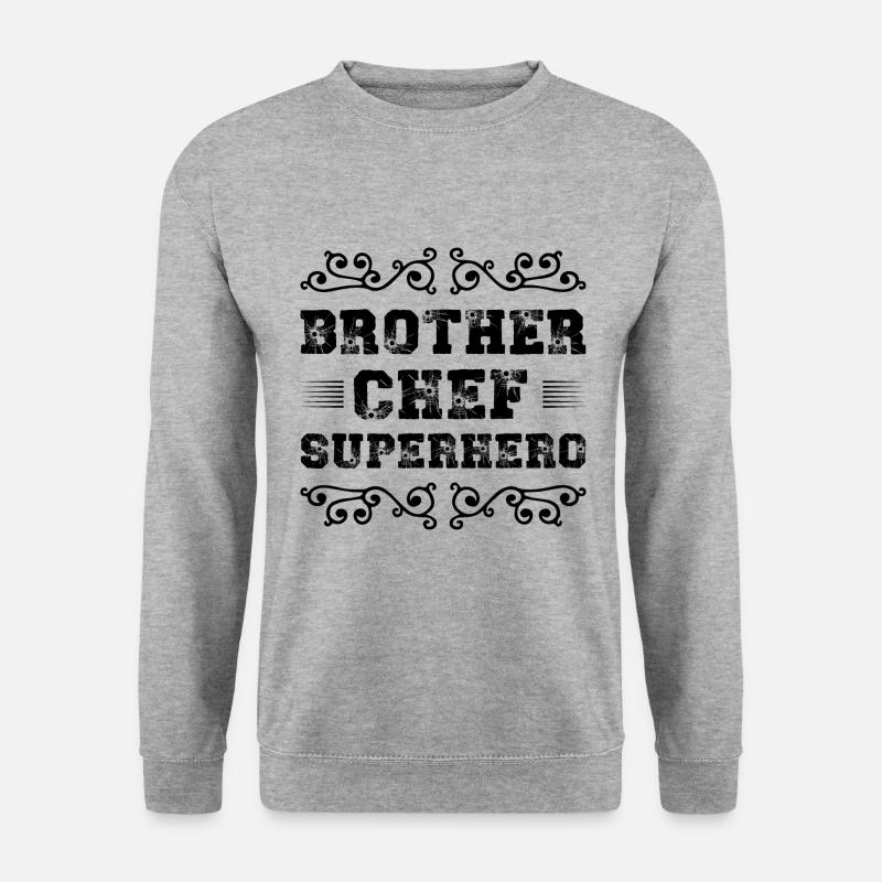 Bruder Chef Superheld - Unisex Pullover - Weißgrau meliert