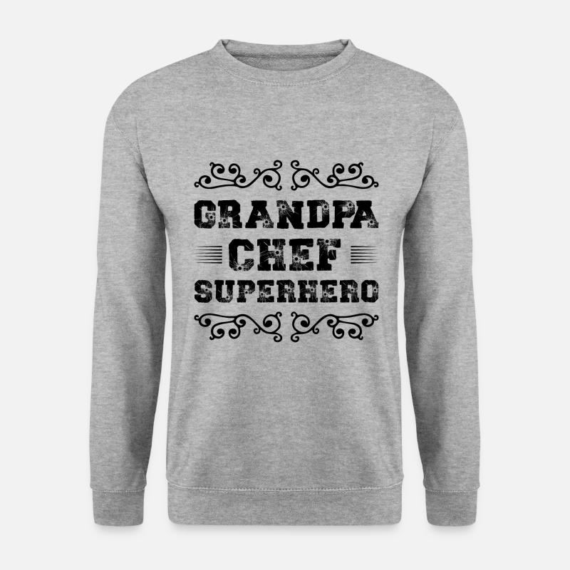 Opa Chef Superheld - Unisex Pullover - Weißgrau meliert