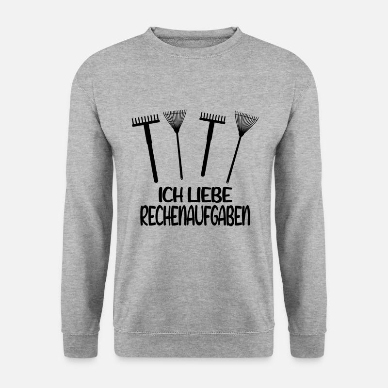 Gärtner Humor Garten Ich Liebe Rechenaufgaben - Unisex Pullover - Weißgrau meliert