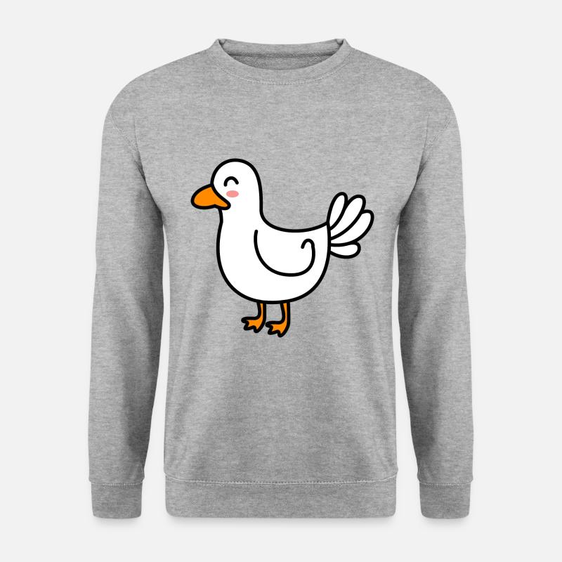 Gans Comic Tier - Unisex Pullover - Weißgrau meliert