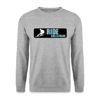 Ride like a freak wakeboard motive jump Cablewake - Unisex Sweatshirt - salt & pepper - Front - Alina (178cm) & Michal (187cm)