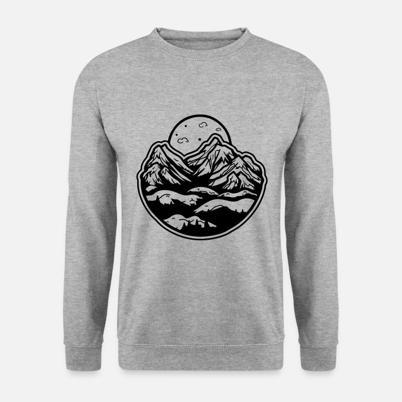 Berge Alpen Symbol - Unisex Pullover - Weißgrau meliert