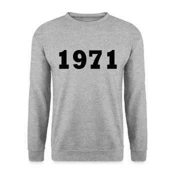 1971 - Unisex Pullover - Weißgrau meliert - Vorne - Alina (178cm) & Michal (187cm)
