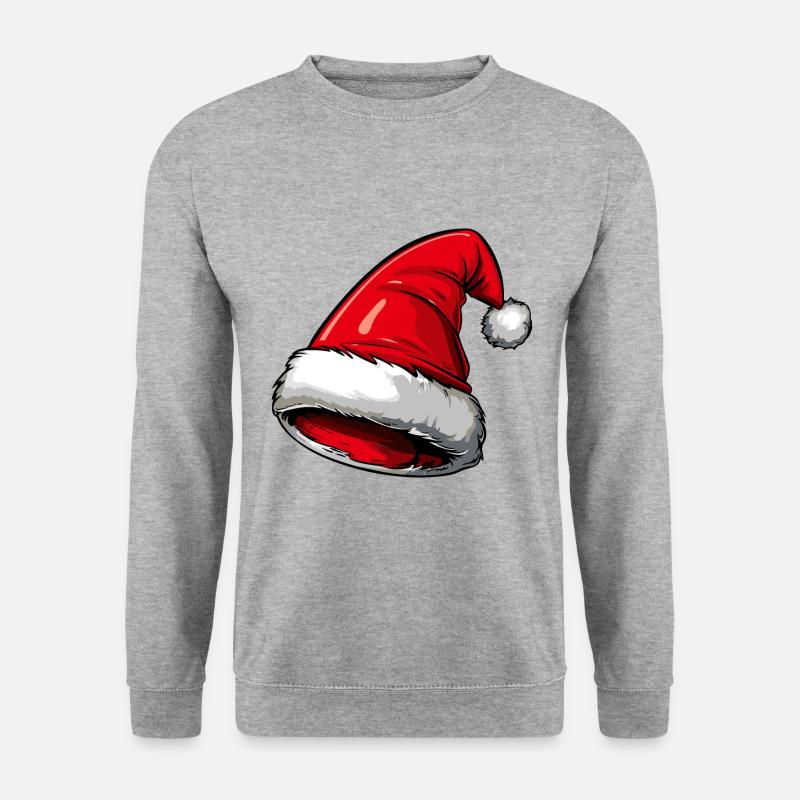 Weihnachtsmann Mütze Christmas - Unisex Pullover - Weißgrau meliert
