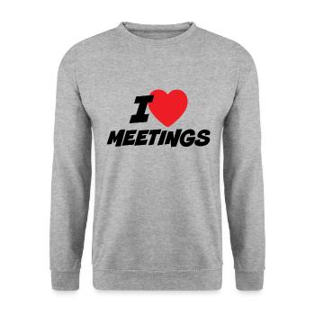 I Love Meetings - Unisex Sweatshirt - salt & pepper - Front - Alina (178cm) & Michal (187cm)