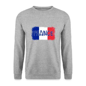 France - Unisex Pullover - Weißgrau meliert - Vorne - Alina (178cm) & Michal (187cm)