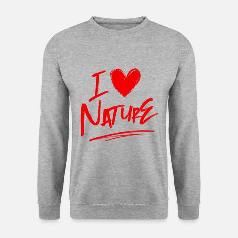 Ich liebe Natur - Unisex Pullover - Weißgrau meliert