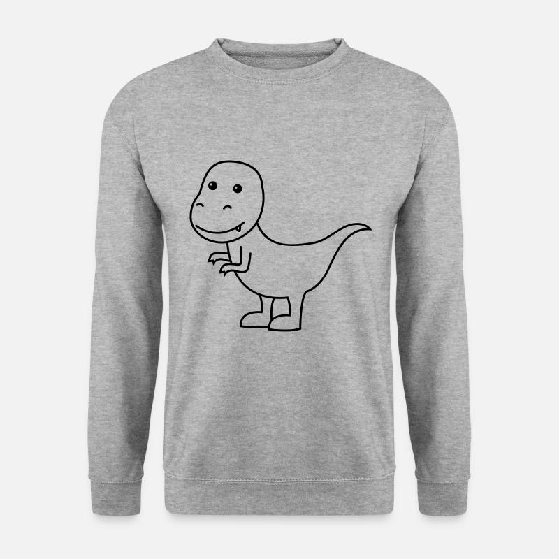 Dinosaurier T-Rex Comic - Unisex Pullover - Weißgrau meliert