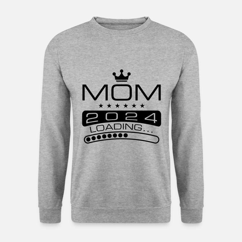Mama 2024 Loading Mom - Unisex Pullover - Weißgrau meliert