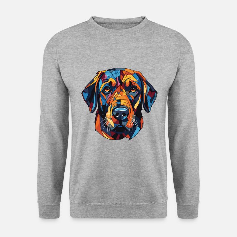 Labrador Hund Kopf - Unisex Pullover - Weißgrau meliert