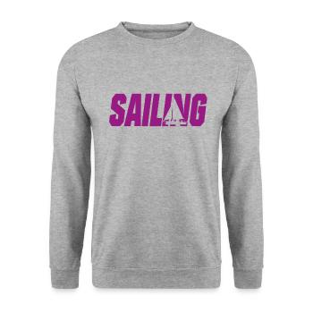sailing segeln segelboot - Unisex Pullover - Weißgrau meliert - Vorne - Alina (178cm) & Michal (187cm)