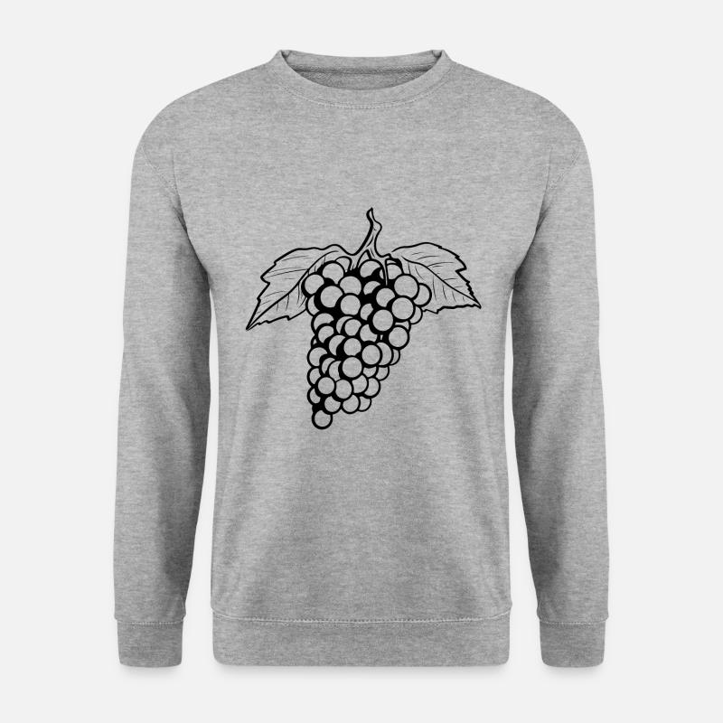 Weintrauben Symbol - Unisex Pullover - Weißgrau meliert