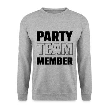 Party Team - Unisex Sweatshirt - salt & pepper - Front - Alina (178cm) & Michal (187cm)