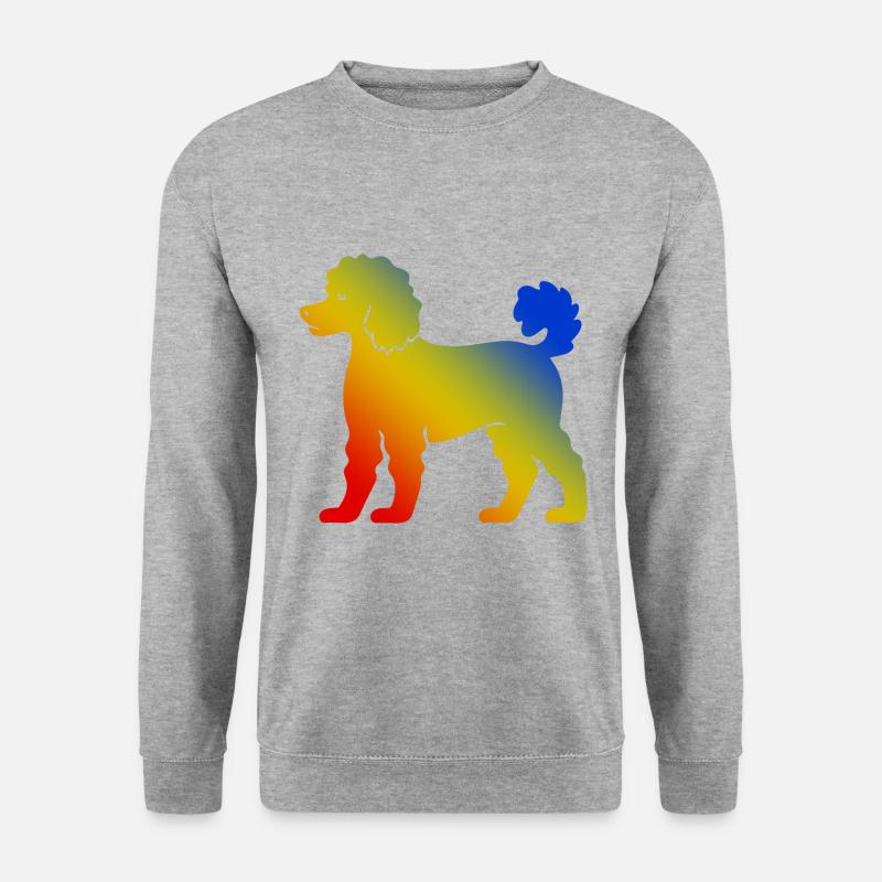 Poodle Hund Bunt - Unisex Pullover - Weißgrau meliert