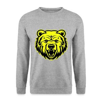 Bear Head Portrait Icon - Unisex Sweatshirt - salt & pepper - Front - Alina (178cm) & Michal (187cm)