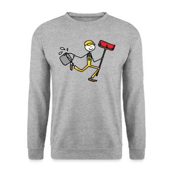 Cleaning man - Unisex Sweatshirt - salt & pepper - Front - Alina (178cm) & Michal (187cm)