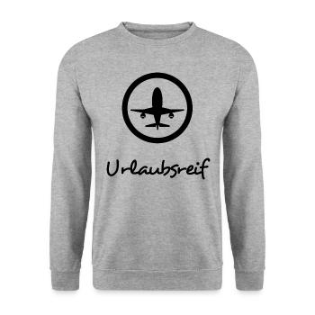 Urlaubsreif - dunkel - Unisex Pullover - Weißgrau meliert - Vorne - Alina (178cm) & Michal (187cm)