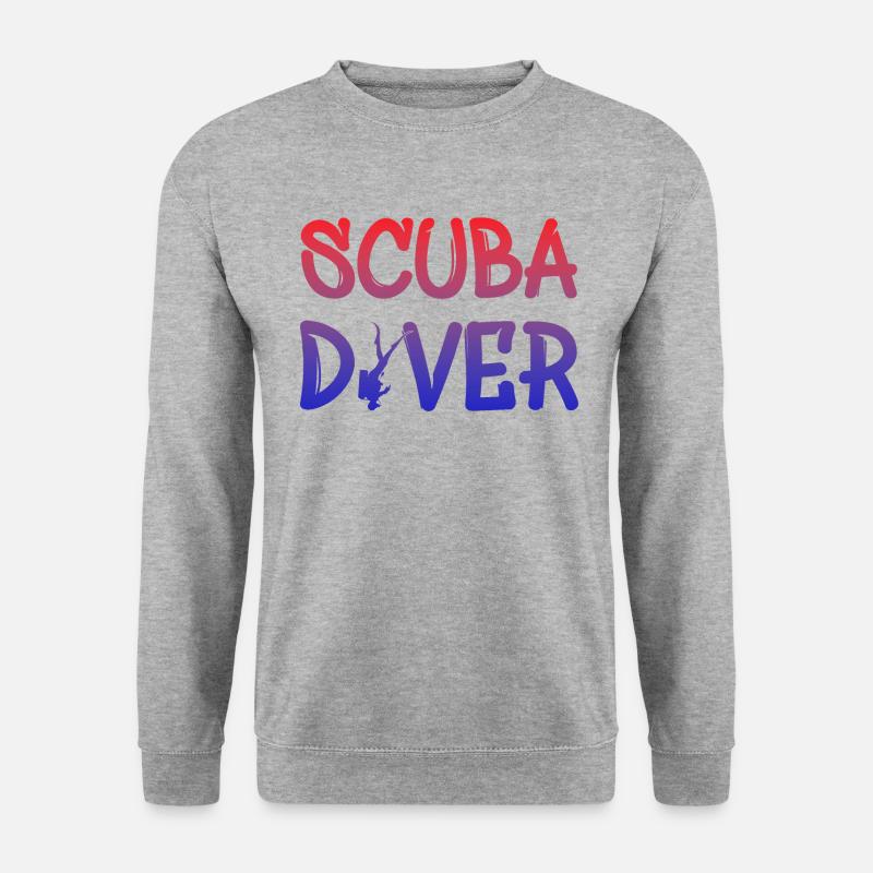 Scuba Diver Diving - Unisex Pullover - Weißgrau meliert
