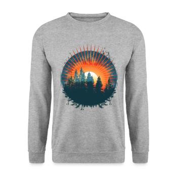 Sunset Forest Silhouette Adventure - Unisex Sweatshirt - salt & pepper - Front - Alina (178cm) & Michal (187cm)