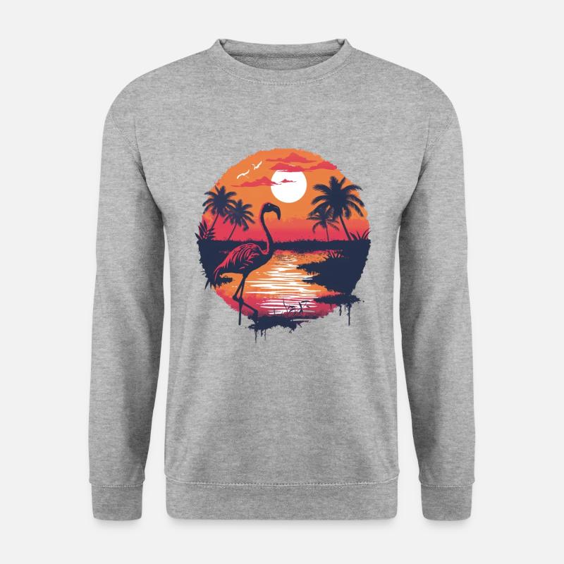 Flamingo Illustration - Unisex Sweatshirt - salt & pepper