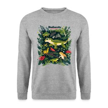 Biodiversity Conservation Tropical Fauna - Unisex Sweatshirt - salt & pepper - Front - Alina (178cm) & Michal (187cm)
