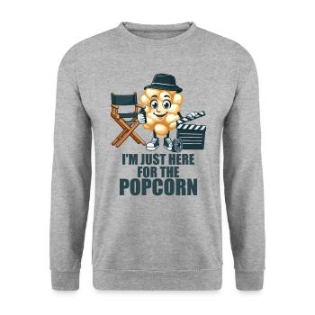 Seulement ici pour l’image du pop-corn - Sweat-shirt Unisexe - gris chiné - Devant - Alina (178cm) & Michal (187cm)