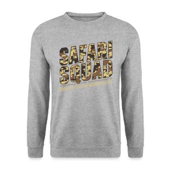 Safari Squad - Abenteuer Zusammen, Erinnerungen - Unisex Pullover - Weißgrau meliert - Vorne - Alina (178cm) & Michal (187cm)
