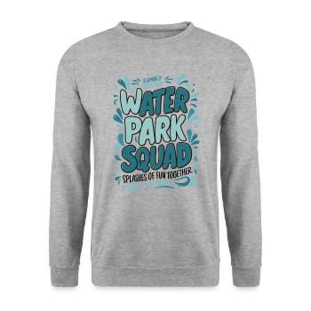 Familienurlaub Wasserpark Team Spaß - Unisex Pullover - Weißgrau meliert - Vorne - Alina (178cm) & Michal (187cm)