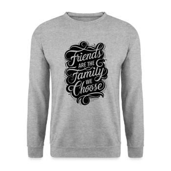 Freunde Sind Die Familie Die Wir Wählen - Unisex Pullover - Weißgrau meliert - Vorne - Alina (178cm) & Michal (187cm)
