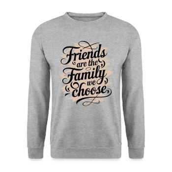Freunde Sind Die Familie Die Wir Wählen - Unisex Pullover - Weißgrau meliert - Vorne - Alina (178cm) & Michal (187cm)