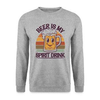 Beer is my soul drink - Unisex Sweatshirt - salt & pepper - Front - Alina (178cm) & Michal (187cm)