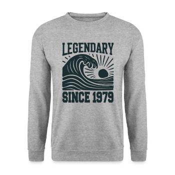 Legendary since 1979 Birthday Wave - Unisex Sweatshirt - salt & pepper - Front - Alina (178cm) & Michal (187cm)