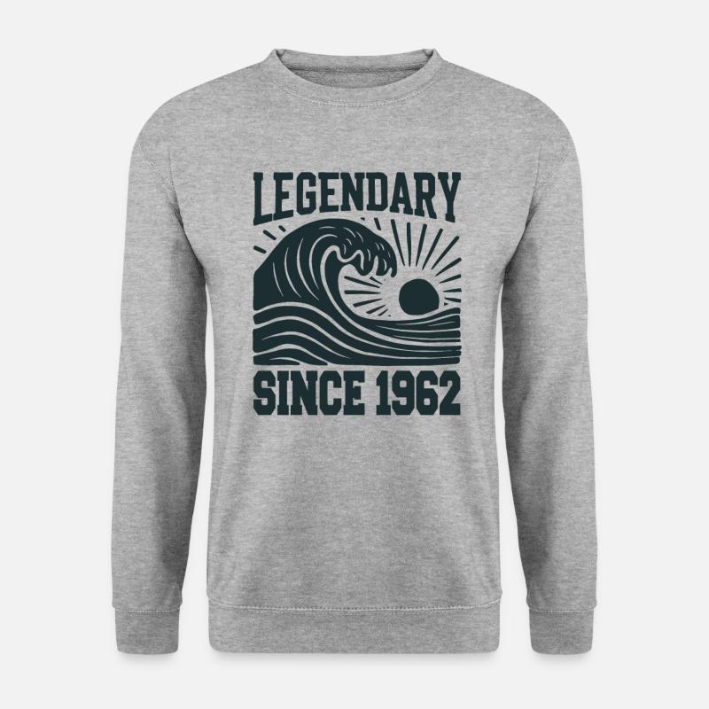 Legendary Since 1962 Birthday Wave - Unisex Sweatshirt - salt & pepper