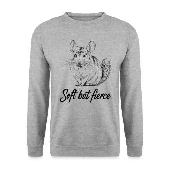 Illustration de chinchilla délicate mais sauvage - Sweat-shirt Unisexe - gris chiné - Devant - Alina (178cm) & Michal (187cm)