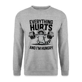Fitness Gym Sport Haltérophilie - Tout fait mal - Sweat-shirt Unisexe - gris chiné - Devant - Alina (178cm) & Michal (187cm)