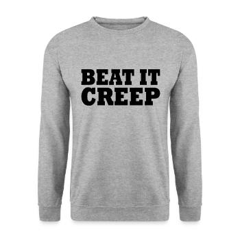 Beat it creep - Unisex Pullover - Weißgrau meliert - Vorne - Alina (178cm) & Michal (187cm)