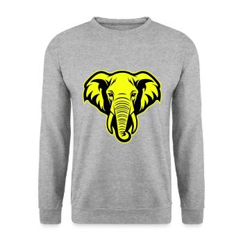 Elephant Head Portrait Icon - Unisex Sweatshirt - salt & pepper - Front - Alina (178cm) & Michal (187cm)