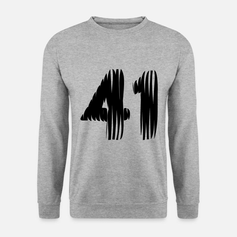 41 Zahl Trikot - Unisex Pullover - Weißgrau meliert