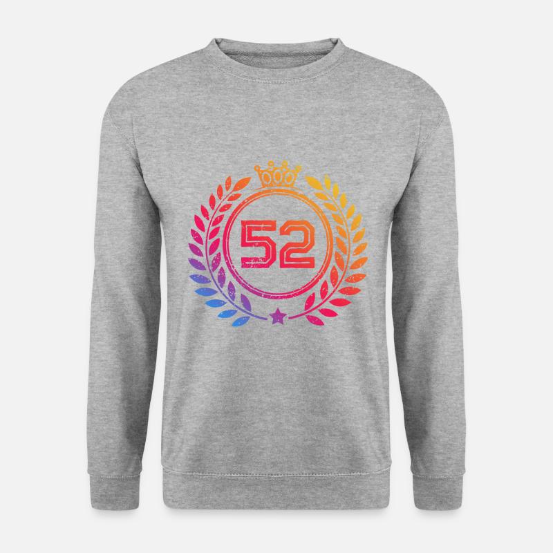 52 Zahl Kranz - Unisex Pullover - Weißgrau meliert