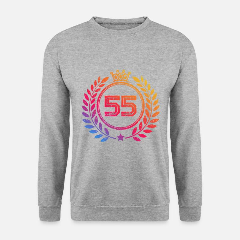 55 Zahl Kranz - Unisex Pullover - Weißgrau meliert