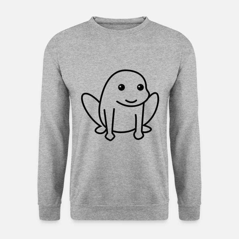 Frosch Comic Tier - Unisex Pullover - Weißgrau meliert