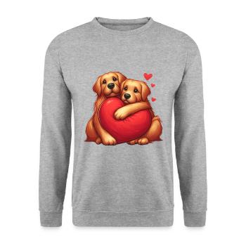 Labrador Retrievers s’étreignant - Sweat-shirt Unisexe - gris chiné - Devant - Alina (178cm) & Michal (187cm)