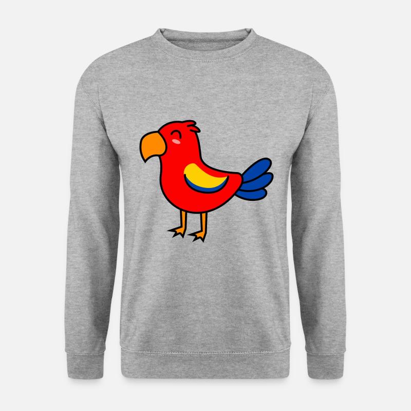 Papagai Comic Tier - Unisex Pullover - Weißgrau meliert