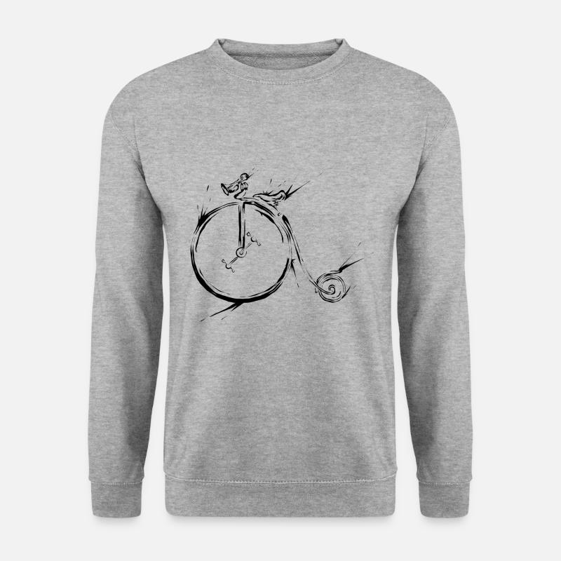 Fahrrad alt Hochrad - Unisex Pullover - Weißgrau meliert