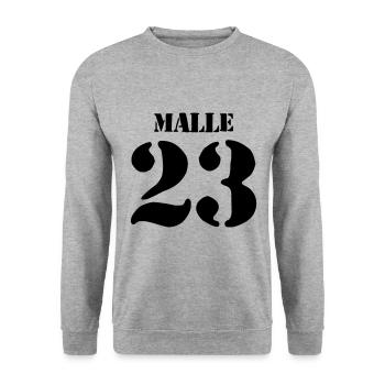 Malle 23 - Unisex Pullover - Weißgrau meliert - Vorne - Alina (178cm) & Michal (187cm)