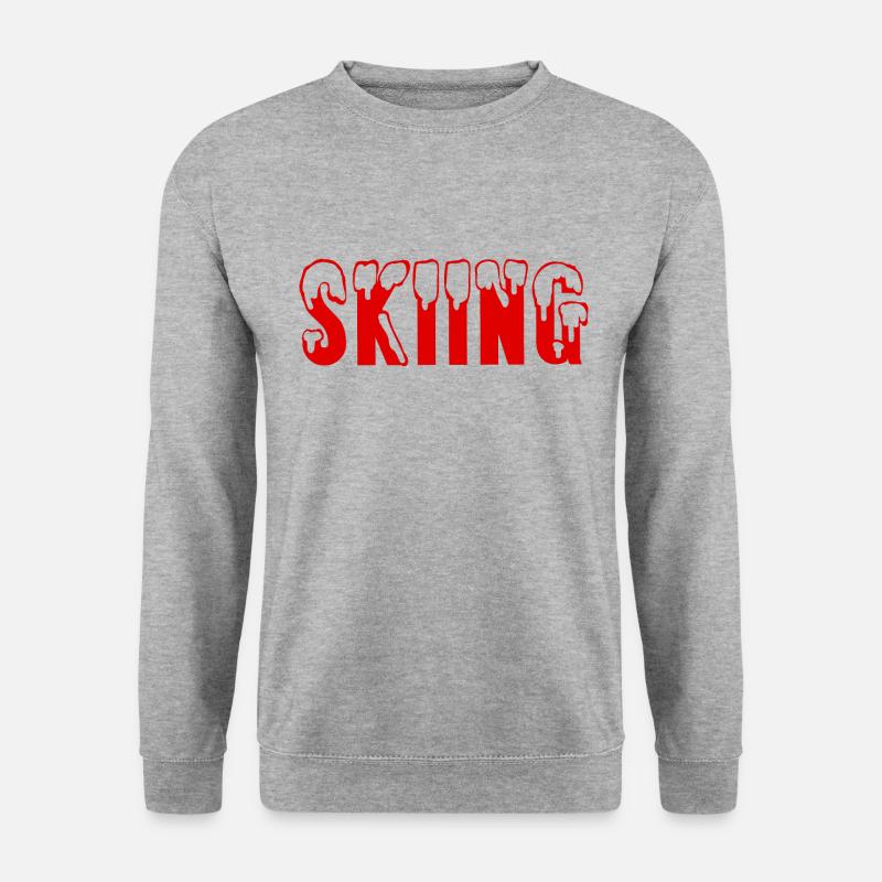 skiing - Unisex Pullover - Weißgrau meliert