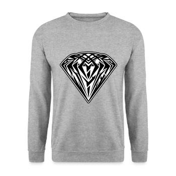 Diamant Symbol Icon - Unisex Pullover - Weißgrau meliert - Vorne - Alina (178cm) & Michal (187cm)