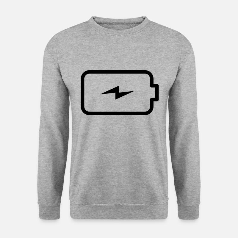 Batterie - Unisex Pullover - Weißgrau meliert