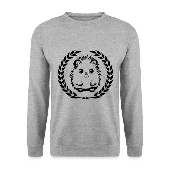 Igel Niedlich Süß Baby - Unisex Pullover - Weißgrau meliert - Vorne - Alina (178cm) & Michal (187cm)